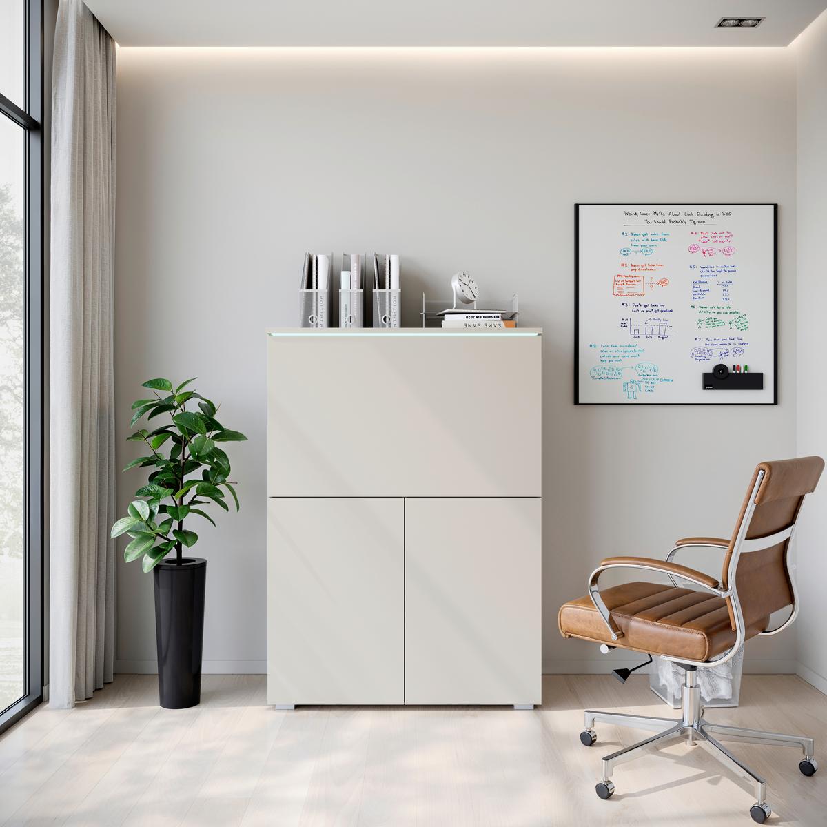 Sekretär Vera Beige/Kaschmir B: 90cm - Kaschmir/Beige, Design, Holzwerkstoff (90/125,1/42cm) - Livetastic