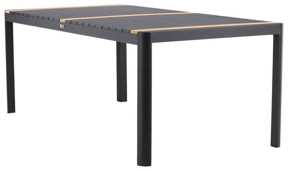 Gartentisch Togo Teakholz/metall L 100 Cm - Schwarz, KONVENTIONELL, Holz/Metall (100/75/200cm) - Gardenson