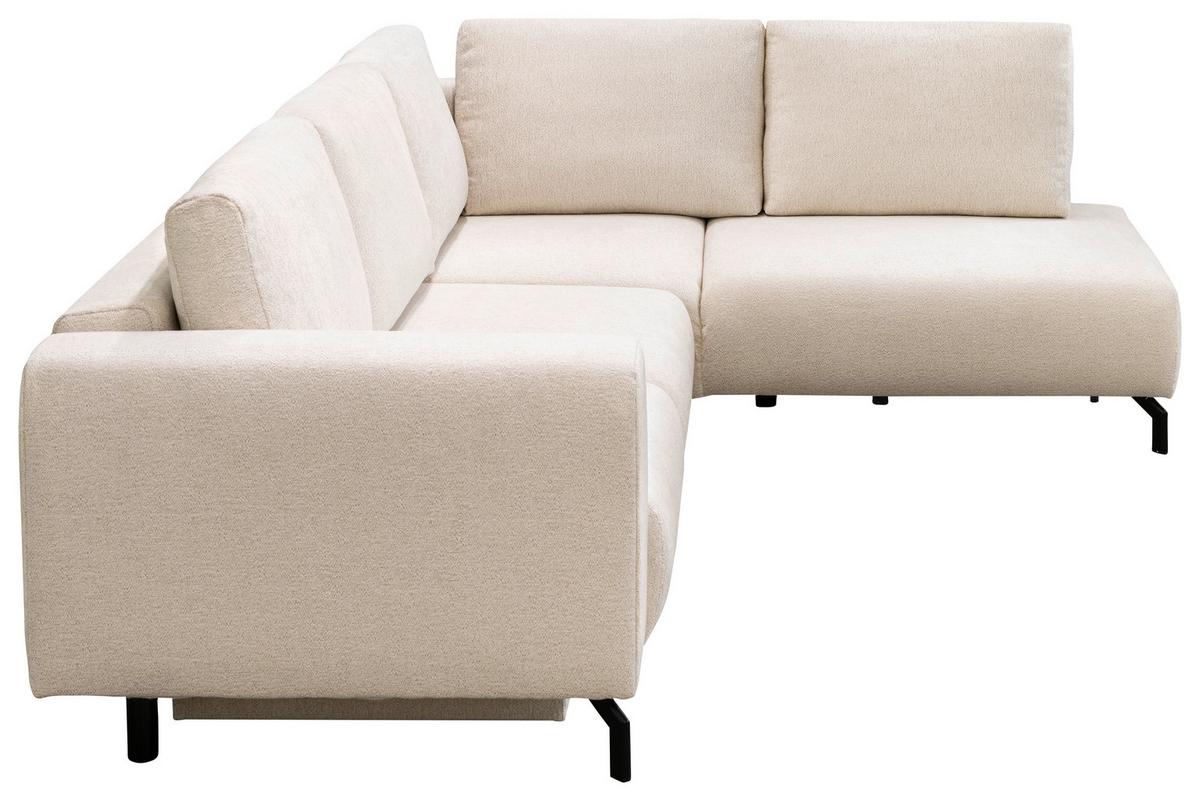 Rohová sedačka VENI, pravá, béžová ženilka - čierna/béžová, Modern, textil (272/210cm)