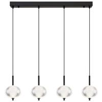 LED-Hängeleuchte 16042-4h - Klar/Schwarz, KONVENTIONELL, Kunststoff/Metall (85/15/120cm) - Globo