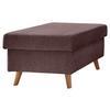 Hocker Valentina Polyester Bordeaux Sitz Gepolstert H: 43 - Bordeaux/Naturfarben, KONVENTIONELL, Textil (61/43/61cm) - P & B
