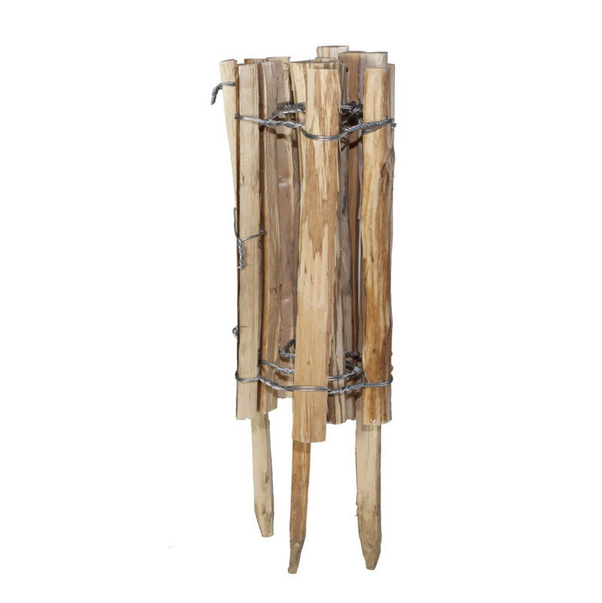 Beeteinfassung Staketenzaun 120x33-50 cm Holz Naturf. - Naturfarben, Basics, Holz (120/33/50cm)