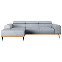 Ecksofa Hellgrau Mit Sitzvorzug S: 157x244 Cm - Hellgrau/Schwarz, KONVENTIONELL, Textil (157/244cm) - Cotta
