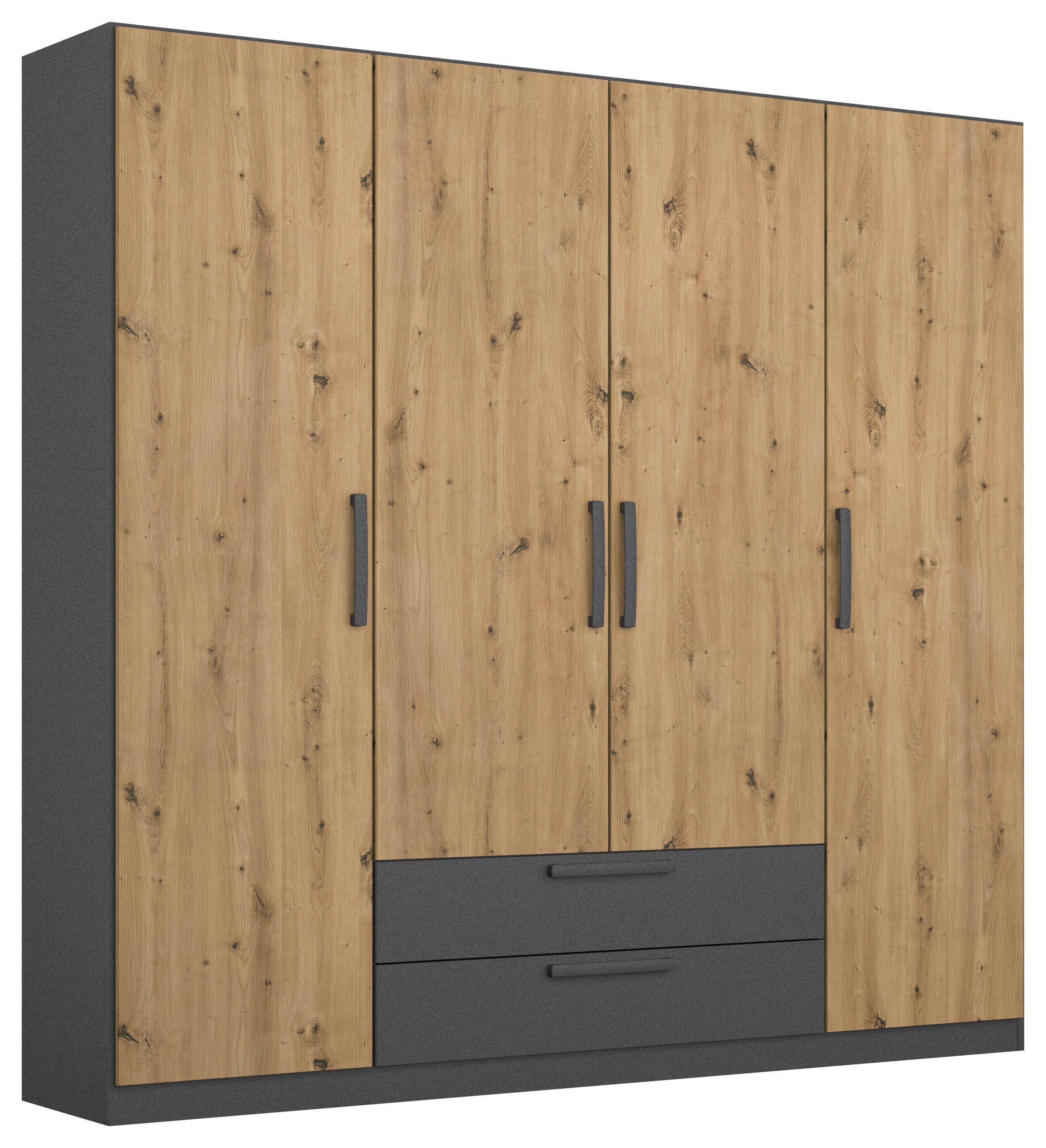 Drehtürenschrank Style-Up Eiche Artisan/Grau B: 181cm - Eiche Artisan/Grau, MODERN, Holzwerkstoff (181/197/54cm) - Rauch Möbel