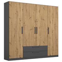 Drehtürenschrank Style-Up Eiche Artisan/Grau B: 181cm - Eiche Artisan/Grau, MODERN, Holzwerkstoff (181/197/54cm) - Rauch Möbel