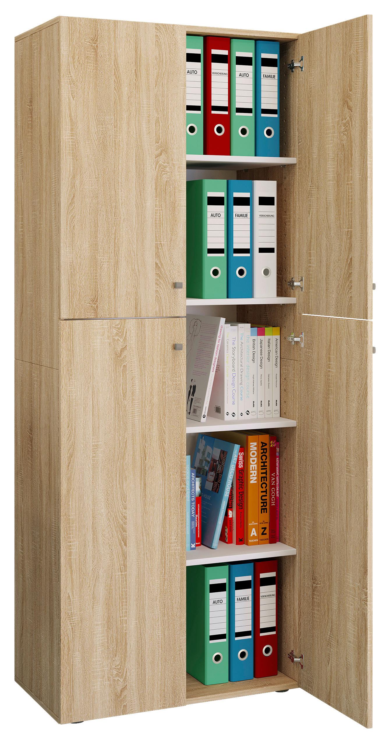 Aktenschrank Lona Eiche Dekor B 70 cm - Eichefarben, KONVENTIONELL, Holzwerkstoff (70/182/37cm) - MID.YOU