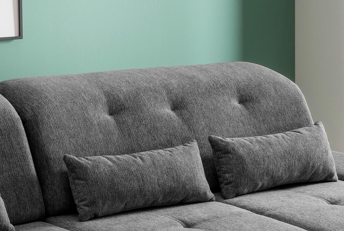 Ecksofa Dalida Anthrazit S: 196x300 cm - Chromfarben/Anthrazit, Design, Textil (196/300cm) - Livetastic