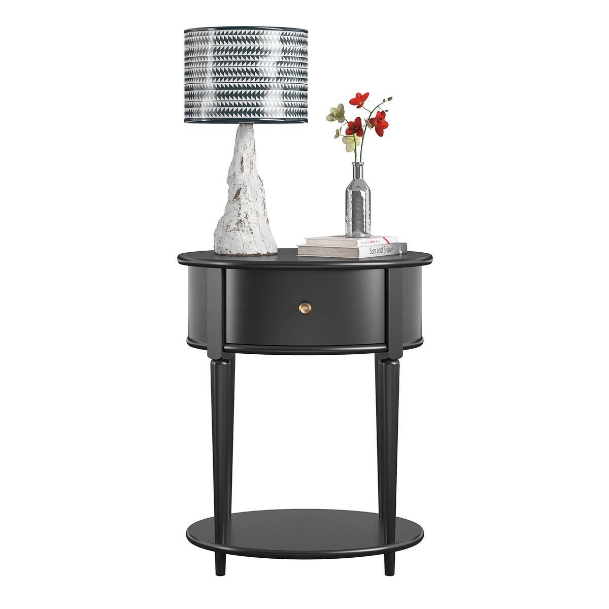 Beistelltisch Aurora Schwarz B: 55 Cm - Schwarz, Design, Holzwerkstoff (55/45/66cm) - MID.YOU