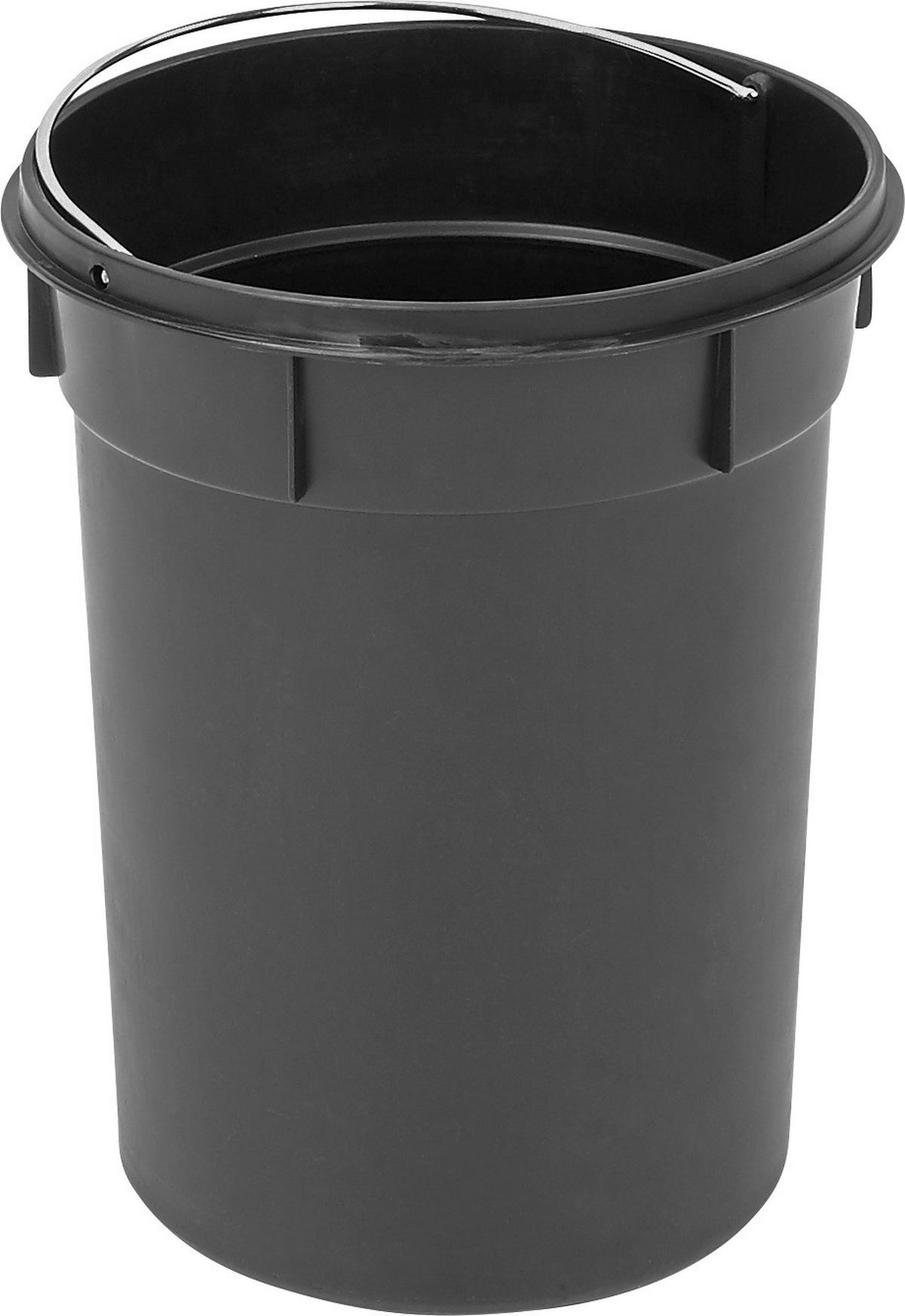 Szemetes Kuka 30 Liter - krómszínű/fekete, Konventionell, műanyag/fém (29,5/65cm) - Homezone