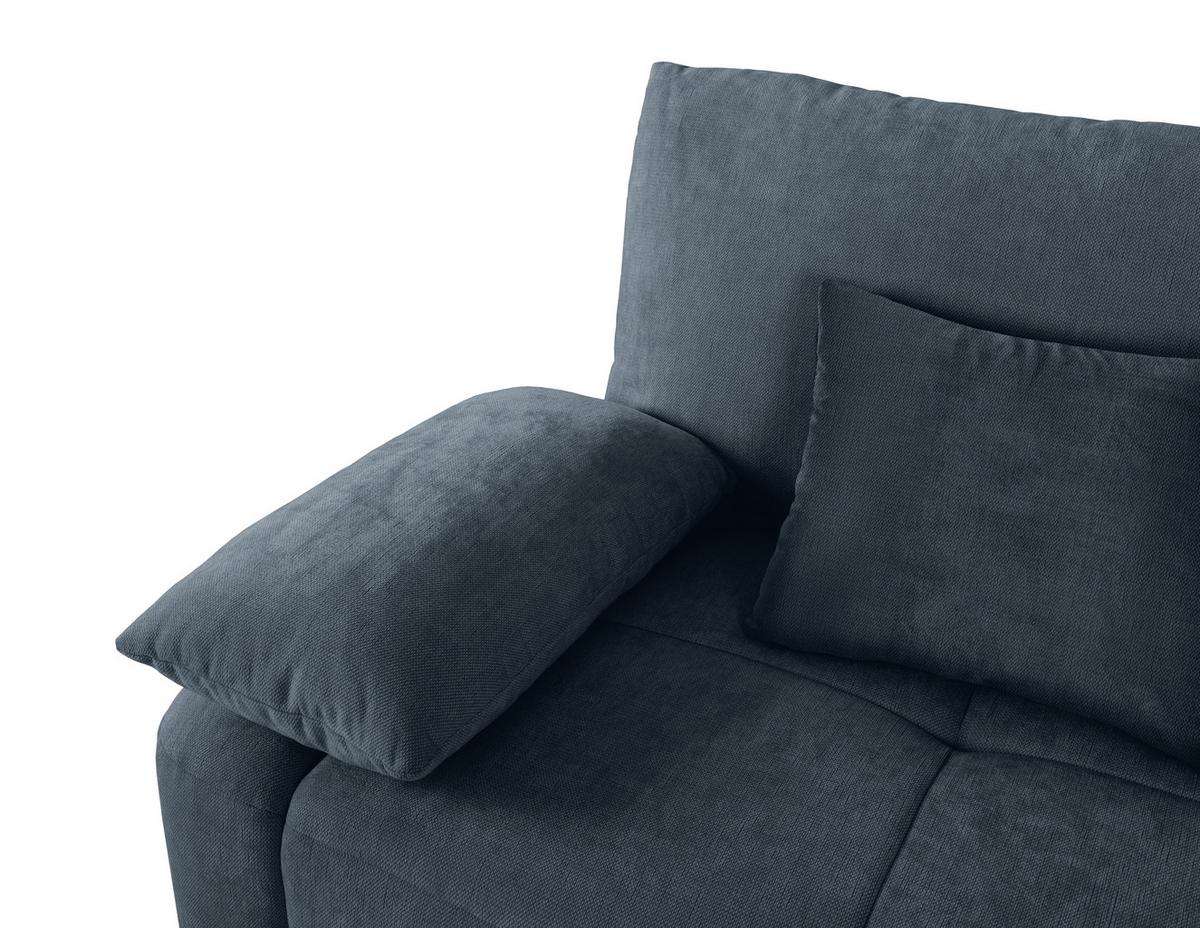 Schlafsofa Hello Lux 3Dl Blau B: 240cm - Blau/Schwarz, Design, Textil (240/93/108cm) - MID.YOU