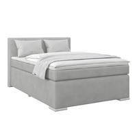 Boxspringbett Mira Schieferfarben,lf:120x200cm - Schieferfarben/Silberfarben, KONVENTIONELL, Holz/Textil (120/200cm)