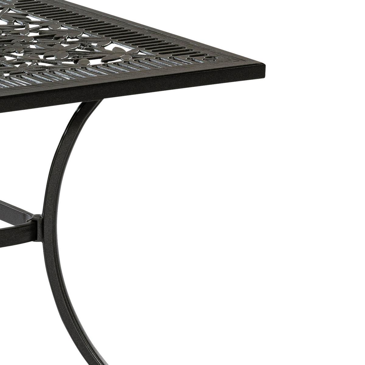 Gartentisch Aluminium L 140cm - Schwarz, KONVENTIONELL, Metall (140/80/73cm) - Gardenson