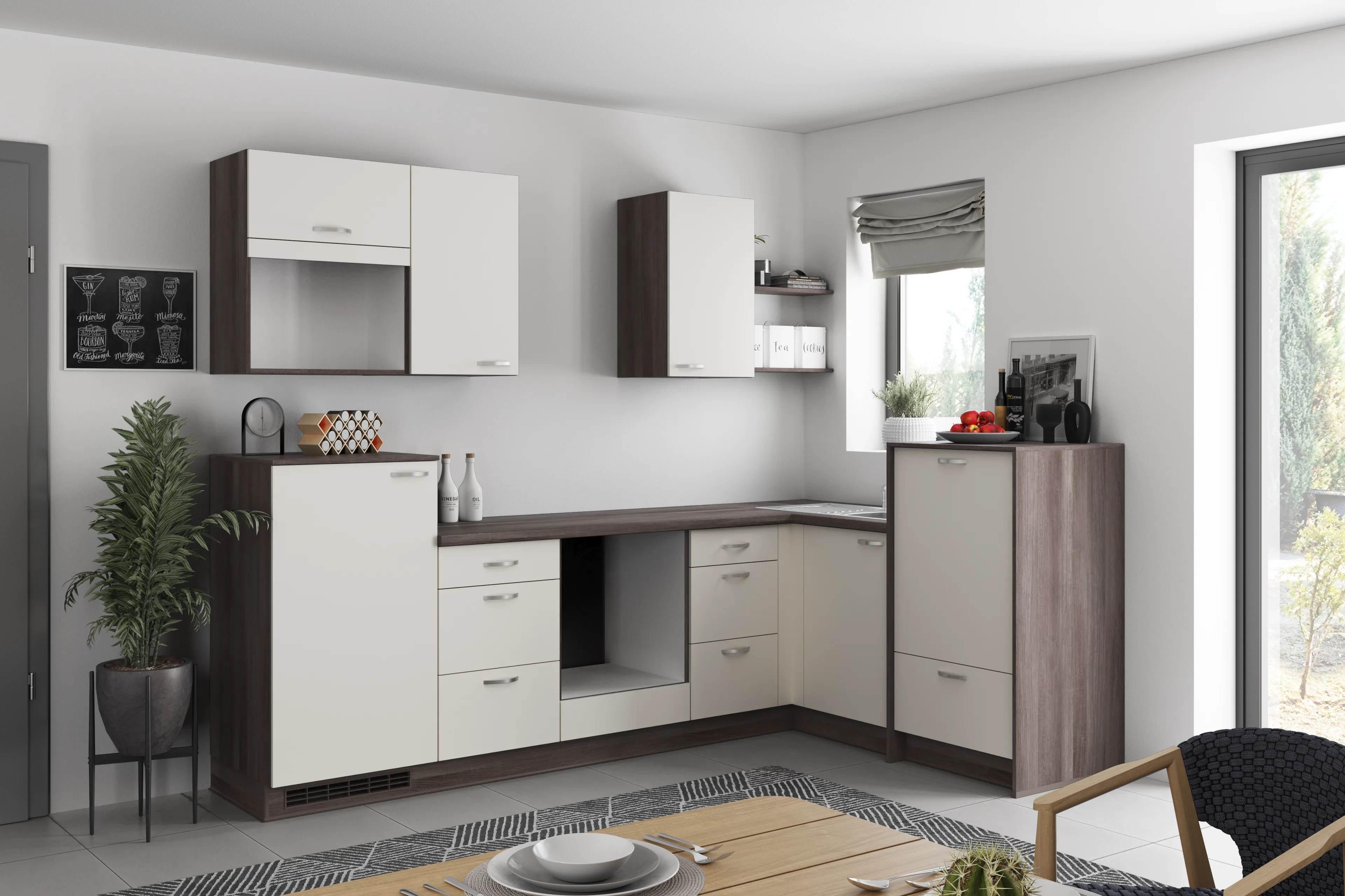 Eckküche Win - Eiche grau/Weiß, MODERN, Holzwerkstoff (280/178cm) - Express