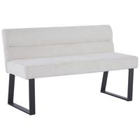 Sitzbank Kea Mit Lehne Beige, B: 140 Cm - Beige/Schwarz, KONVENTIONELL, Textil/Metall (140/83/61cm) - MID.YOU