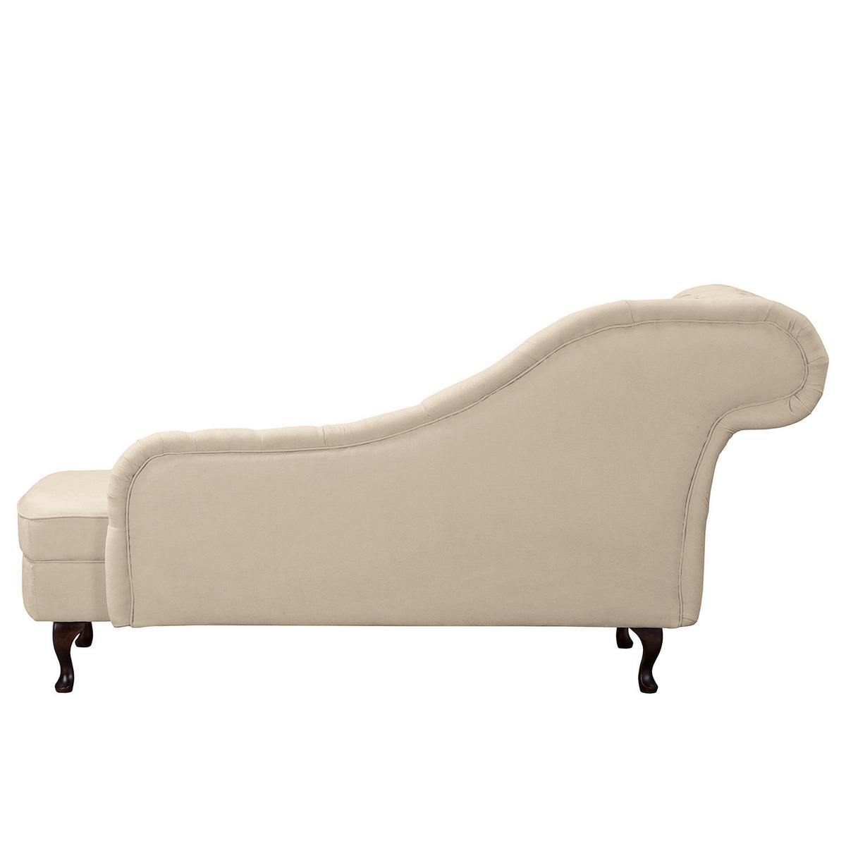 Récamiere Pako Creme B: 185cm - Creme/Braun, Design, Textil (185/93/75cm) - Livetastic