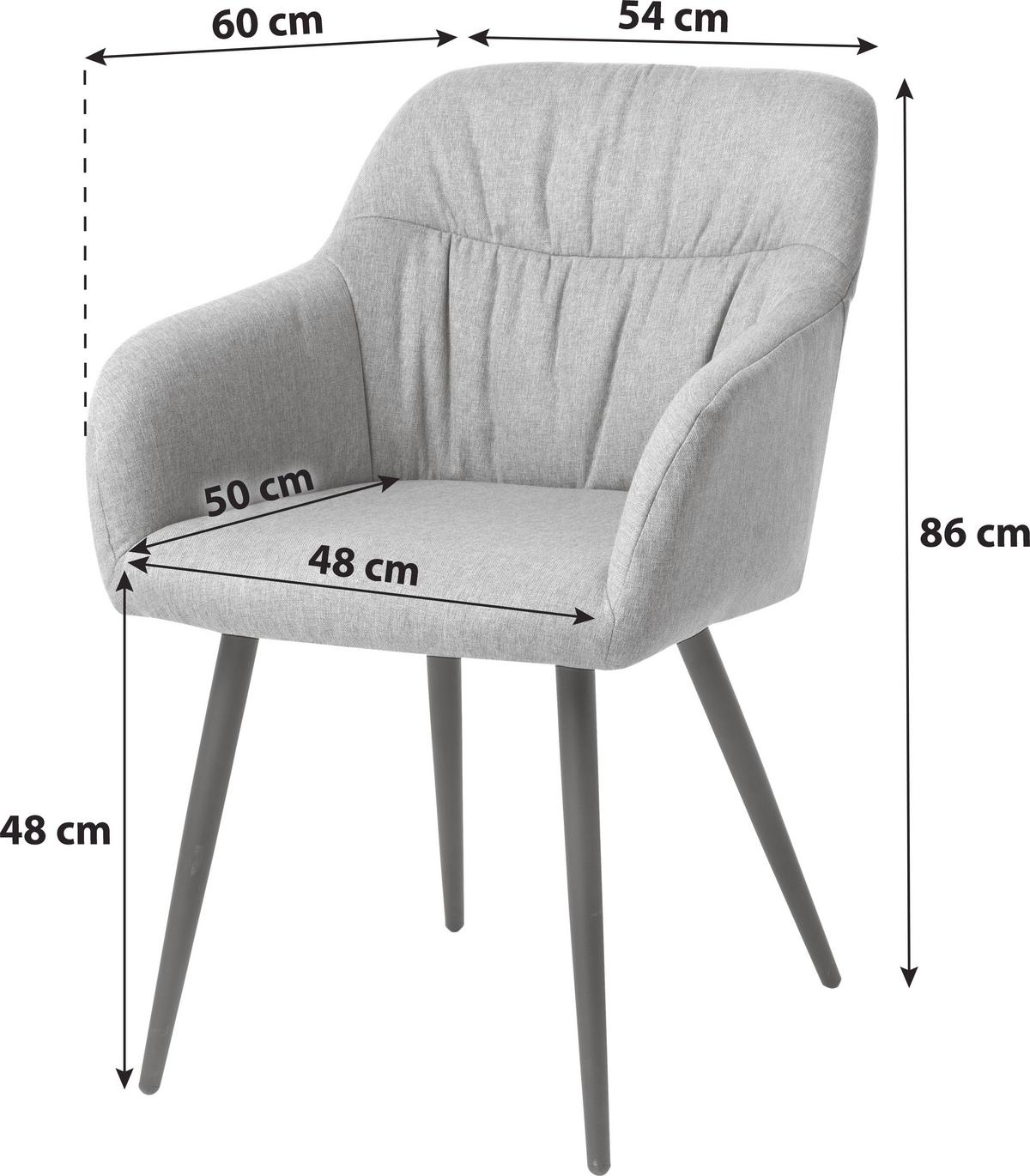 Armlehnstuhl Alessandro Webstoff Dunkelgrau Gepolstert - Dunkelgrau/Schwarz, MODERN, Holz/Textil (54/86/60cm) - Ondega