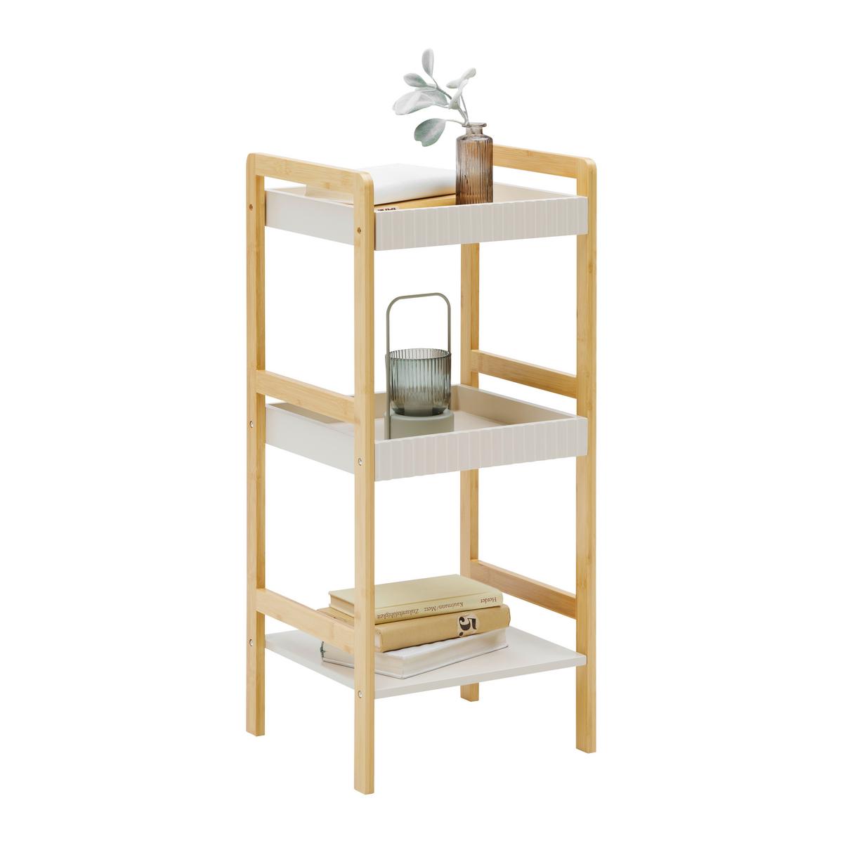 REGÁL FERDINAND -EXKLUSIC- - prírodná farba/kašmírová, Modern, kompozitné drevo/prírodné materiály (36/80/33cm) - Mömax