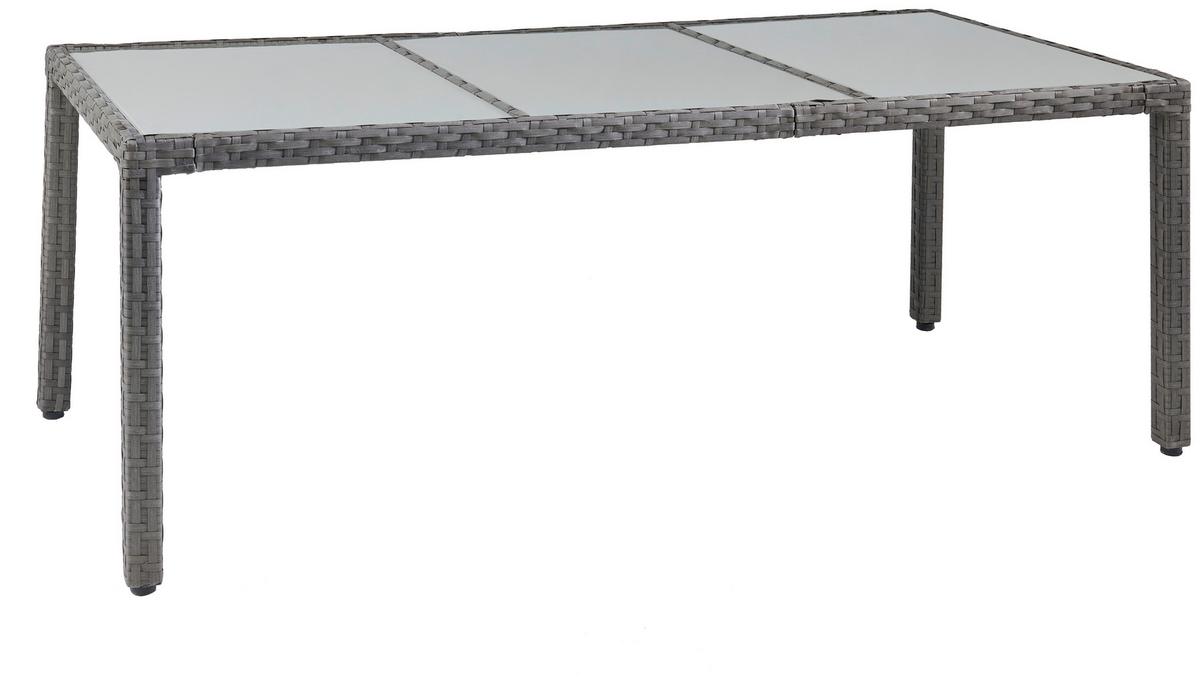 Gartengarnitur 7-teilig Eva Kunststoff/glas Mit Kissen - Braun/Grau, MODERN, Glas/Kunststoff - Luca Bessoni