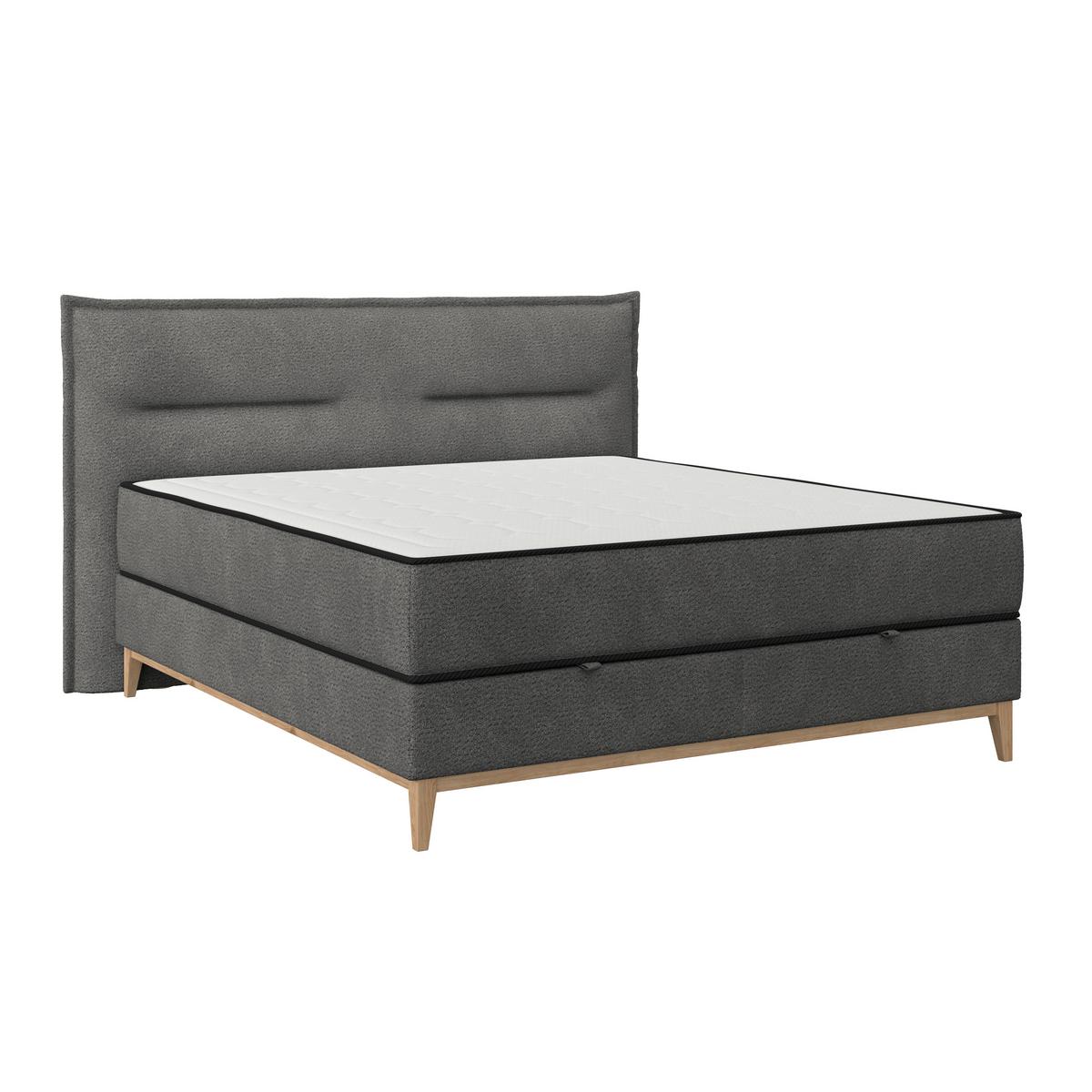 Boxbett Smile inkl. Matratze 180x200 - Anthrazit, KONVENTIONELL, Holz/Holzwerkstoff (180/200cm) - James Wood