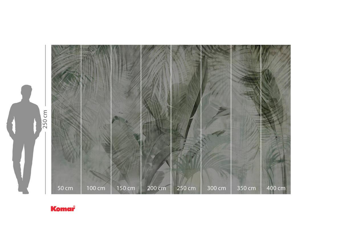 Vliestapete Botanical Boho - Weiß/Grün, Basics (400/250cm) - Komar