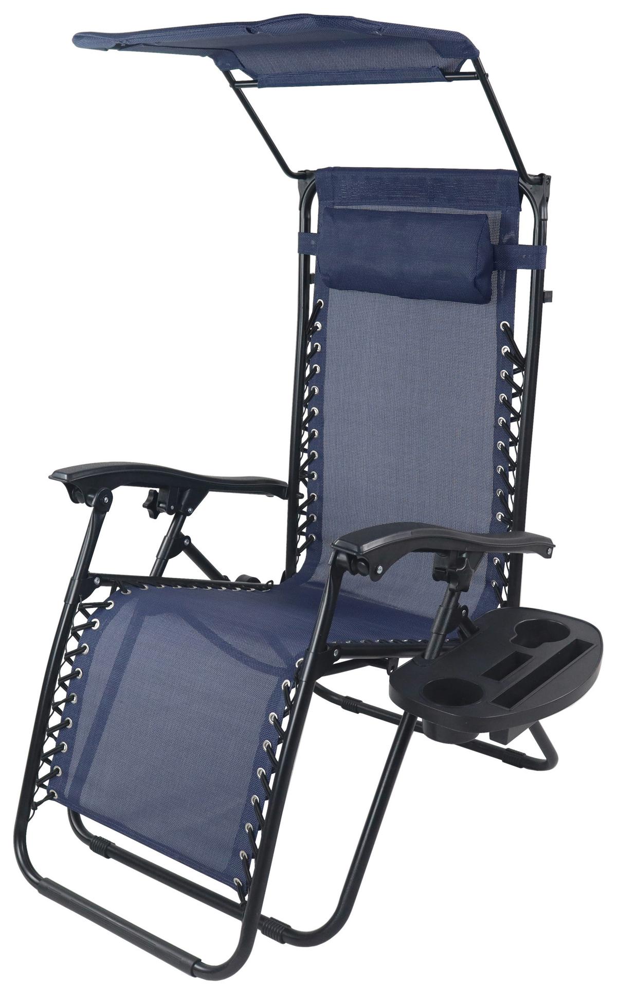 Gartenliege Maltosa Xl Klappbar, Blau - Blau, MODERN, Textil/Metall (51/133/91cm) - Gardenson