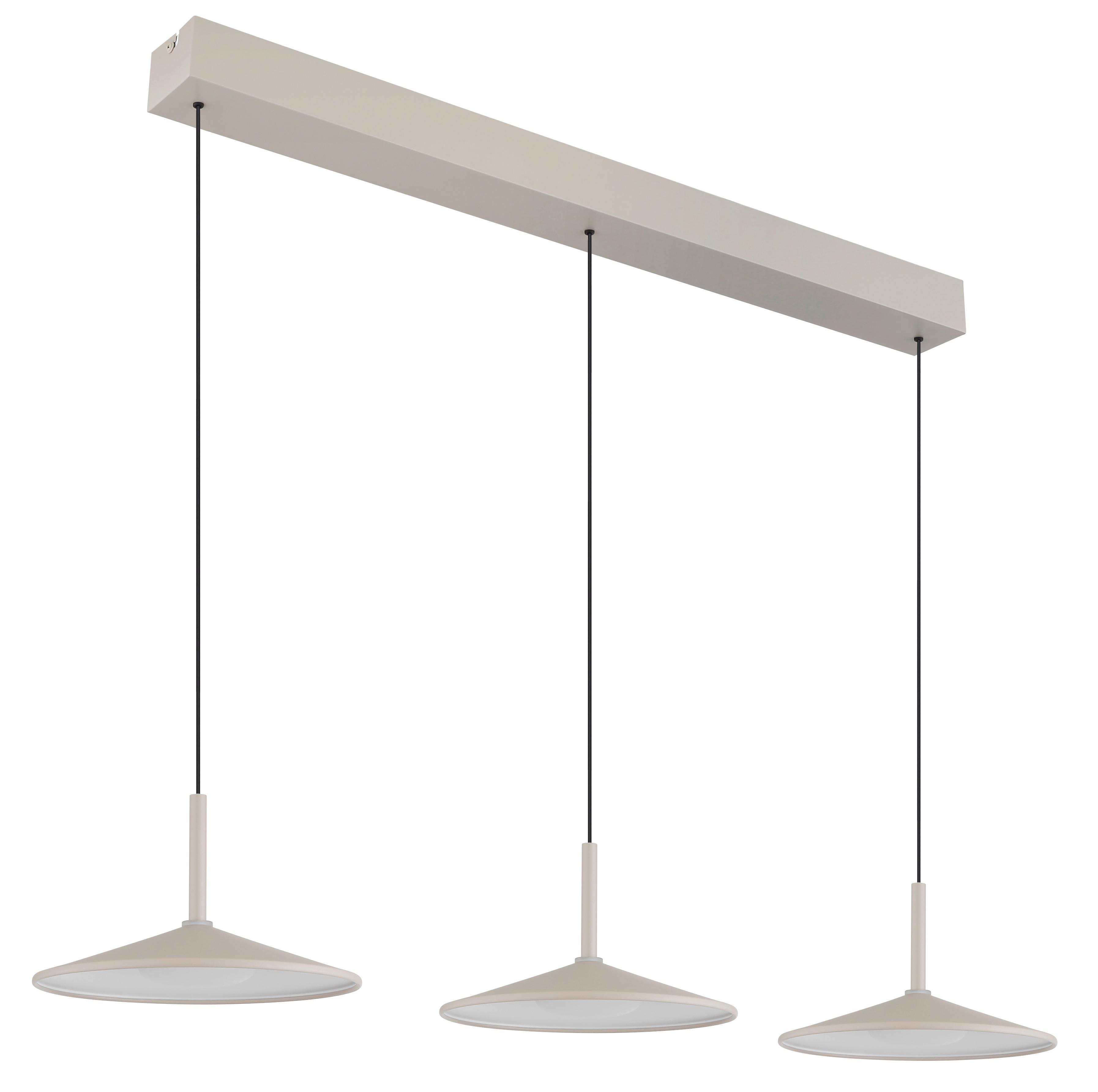 LED-HÄNGELEUCHTE 15635SA-3H  LAMPONE - Sandfarben/Opal, Design, Kunststoff/Metall (95/25/180cm) - Globo