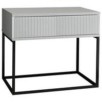 Nočný stolík MARLE biela - čierna/biela, Modern, kov/kompozitné drevo (60/52/38,5cm) - Hom`in