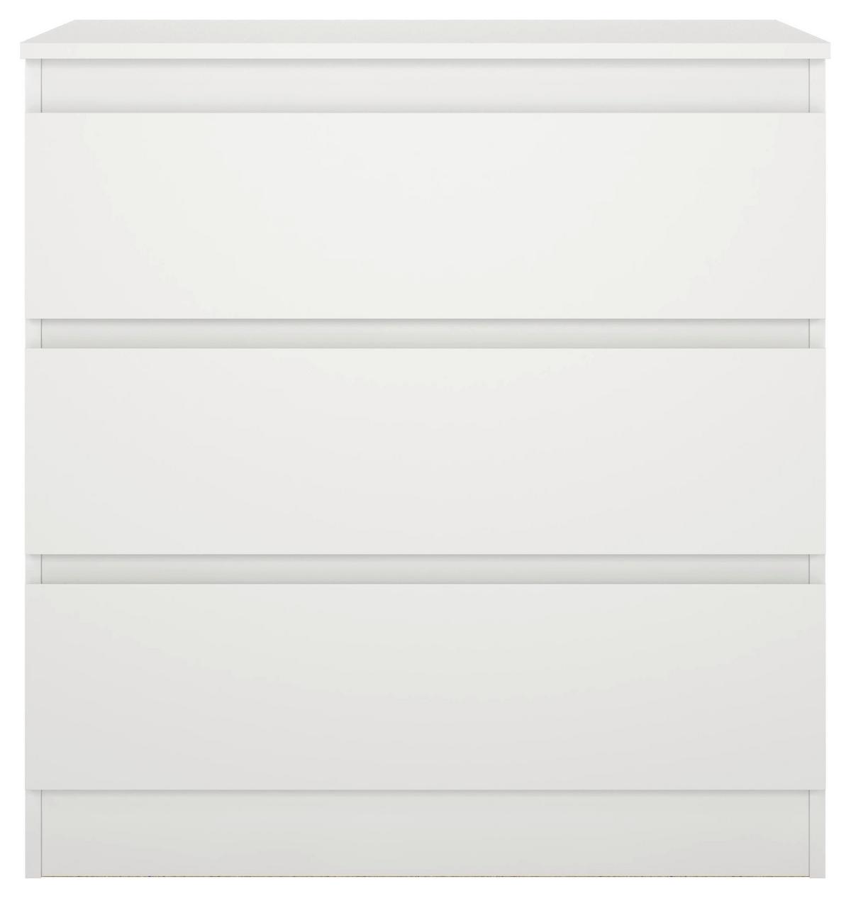 Komoda MARA 3 biela - biela, Konventionell, drevo (77/80/42cm) - Mömax