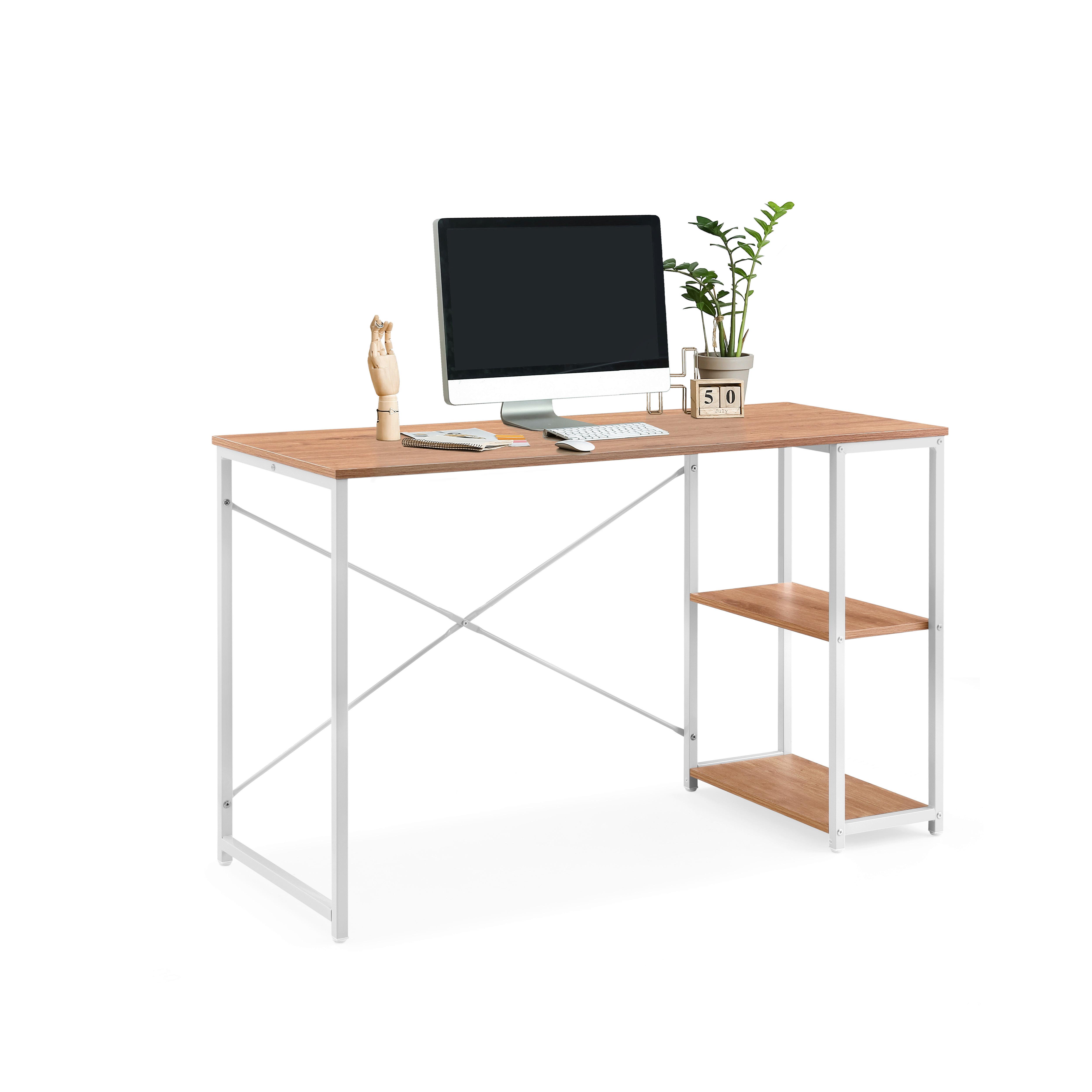 Computertisch Easy Up Weiß/Eichefarben L: 120cm - Eichefarben/Weiß, MODERN, Holz/Metall (120/48/75cm) - MID.YOU