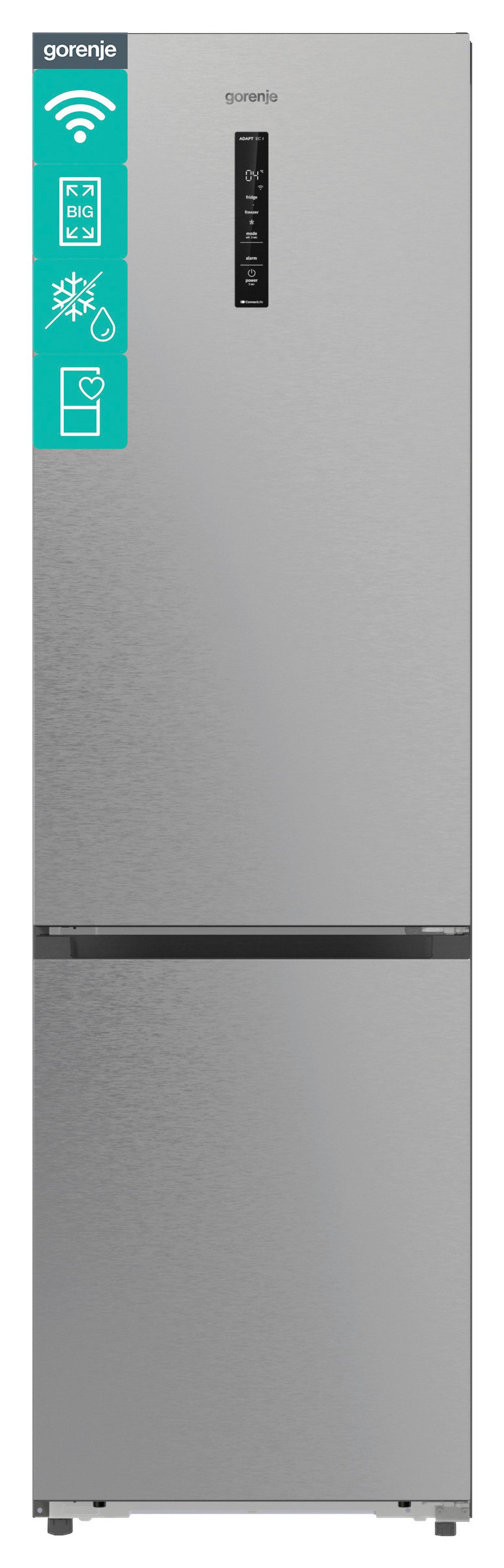 Kühl-gefrier-kombination Nrb620c61x4wfe, Eekl: C - Edelstahlfarben, Basics, Glas/Kunststoff (59,5/203/65,8cm) - Gorenje