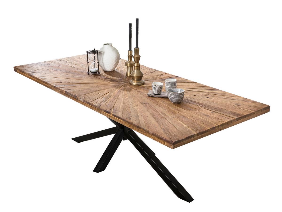 ESSTISCH Schwarz/Naturfarben L: 160cm - Schwarz/Naturfarben, MODERN, Holz/Metall (160/90/79cm) - MID.YOU