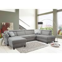 Wohnlandschaft Arngast rechts hellgrau, 165x317x193 cm - Hellgrau/Schwarz, KONVENTIONELL, Textil (165/317/193cm) - Sit & More