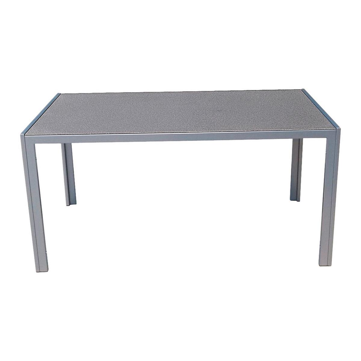 Gartentischgruppe Grace - Silberfarben/Grau, Basics, Glas/Kunststoff - Gardenson