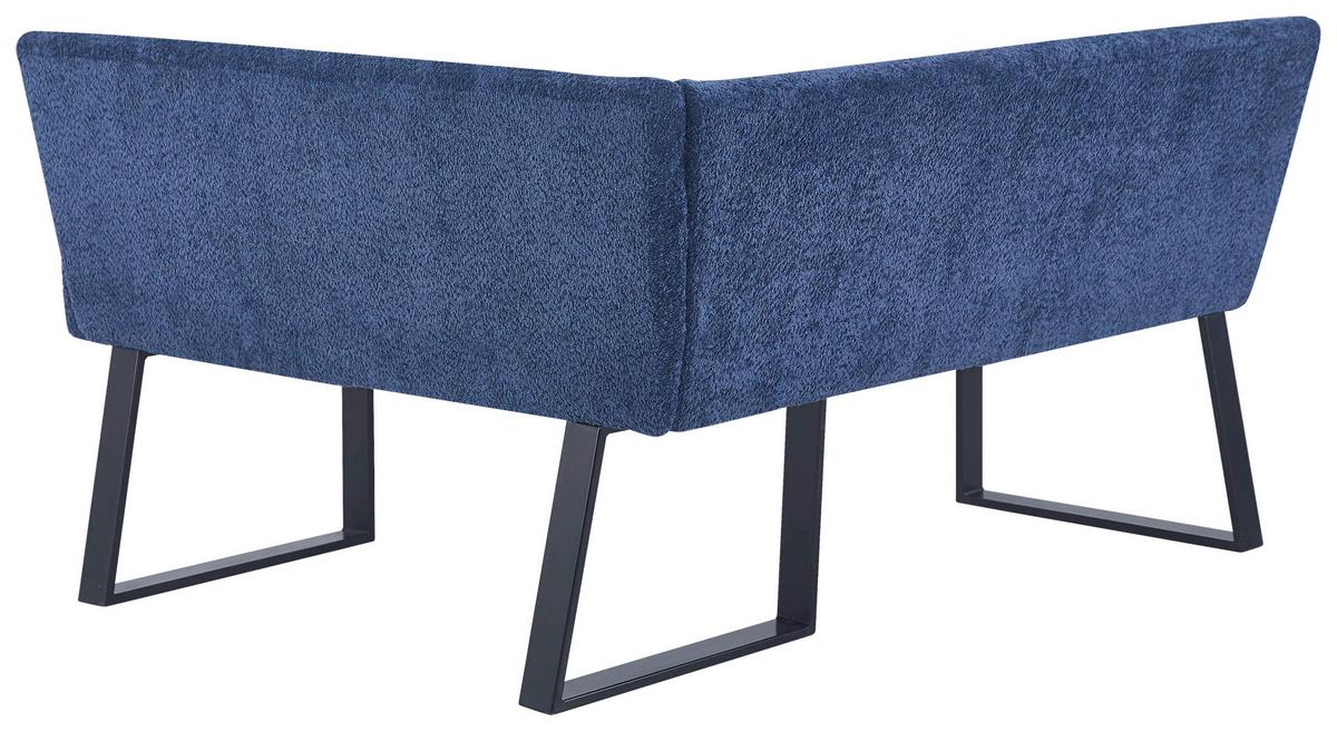 Eckbank Terri Dunkelblau, S: 160x130 Cm - Schwarz/Dunkelblau, KONVENTIONELL, Textil/Metall (160/130cm) - MID.YOU