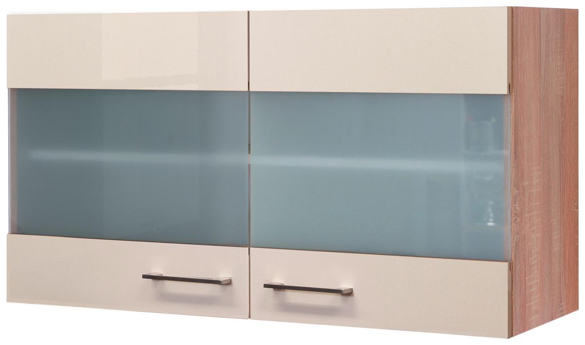 Küchenoberschrank Nepal 100 cm Kaschmir/Eiche 2 Drehtüren - Kaschmir/Sonoma Eiche, MODERN, Holzwerkstoff (100/54,8/32cm) - FlexWell