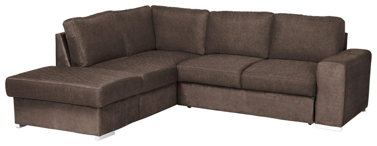 ROHOVÁ SEDAČKA EDDI - barvy chromu/šedohnědá, Konvenční, kov/textil (213/248cm) - MID.YOU