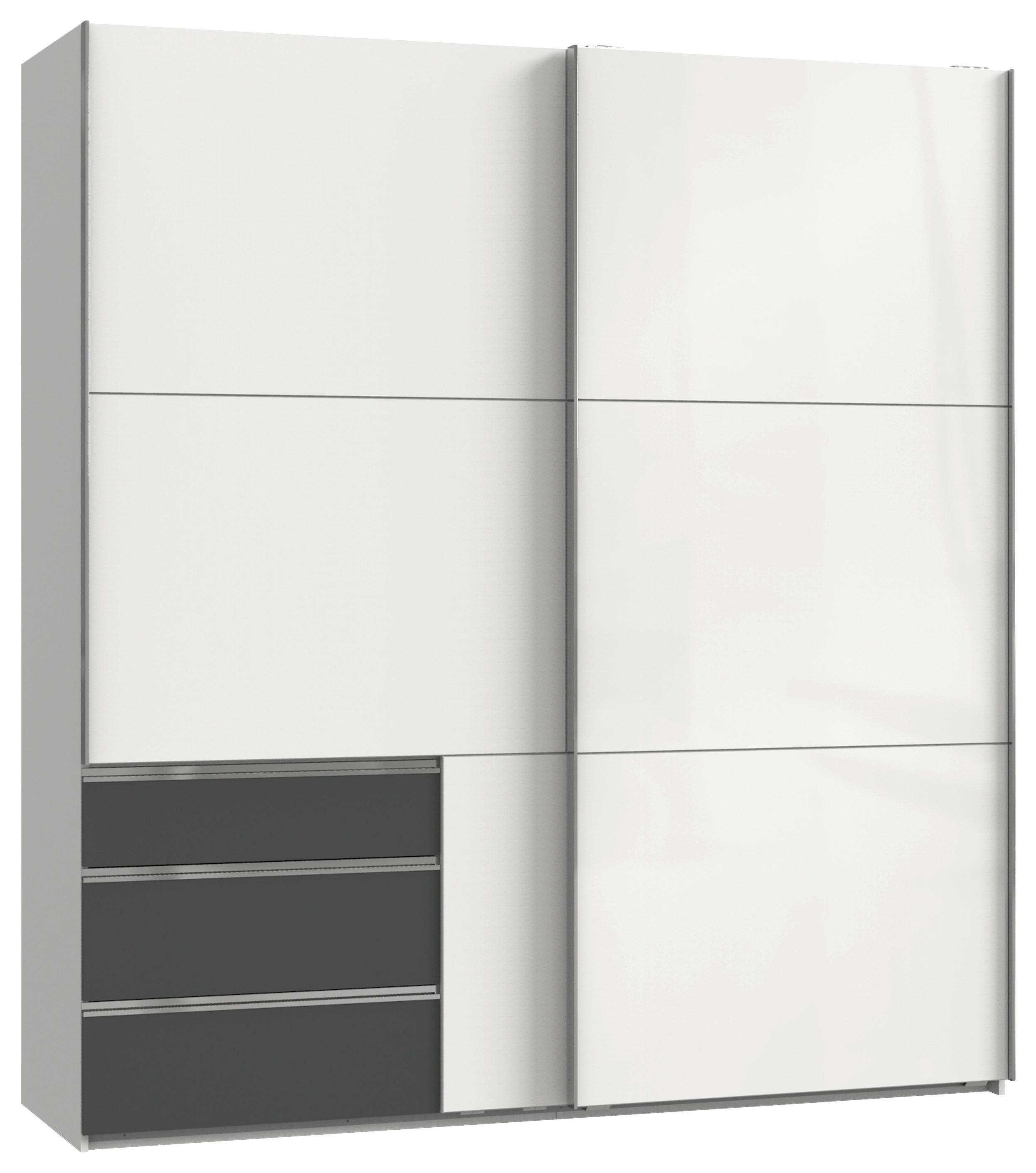 Skřiň s posouvacími dveřmi LEVEL 200 - barvy grafitu/barvy chromu, Moderní, kov/kompozitní dřevo (200/216/65cm) - MID.YOU