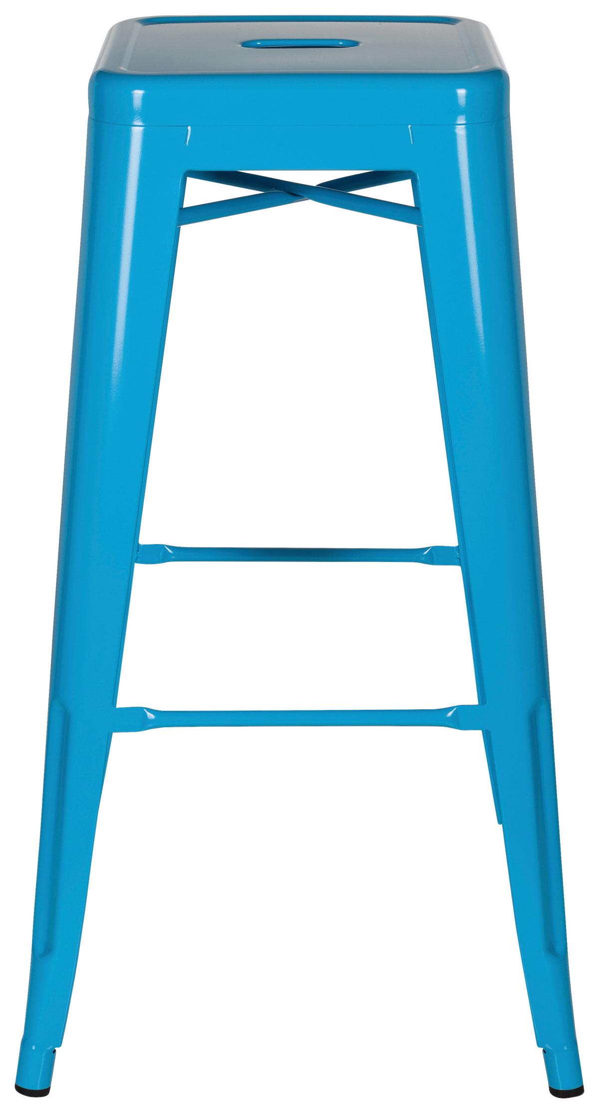 Barhocker Vantaggio High stapelbar Hellblau bis 150 kg - Hellblau, Basics, Metall (44/77/44cm) - MID.YOU