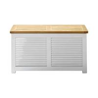 TRUHE CLASSIC 5056012 - Weiß/Teakfarben, ROMANTIK / LANDHAUS, Holz (90/48/30cm) - MID.YOU