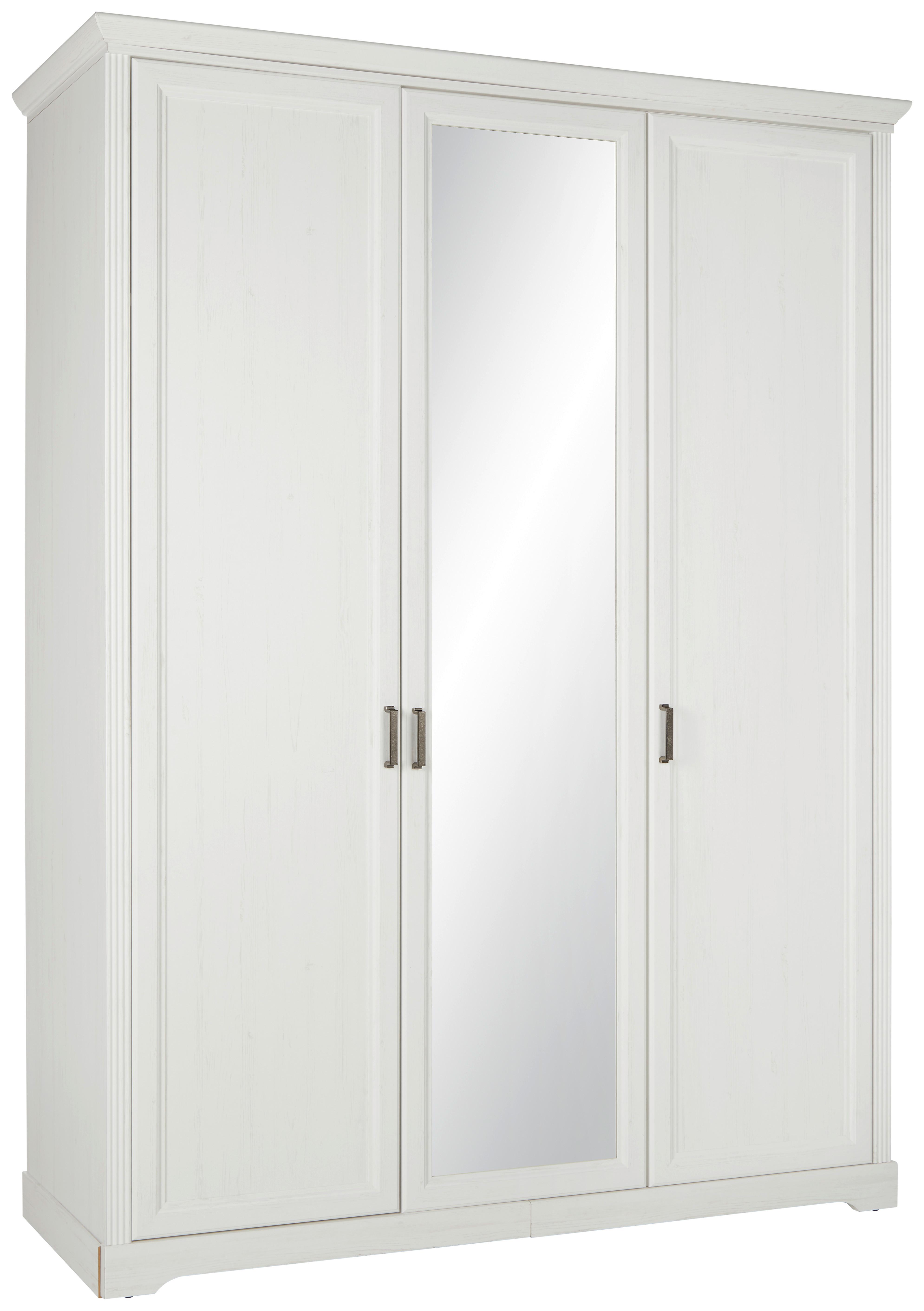 Skříň MARILOU bílá, š. 160 cm - bílá/barvy niklu, Romantický / Rustikální, kov/kompozitní dřevo (160/220/64cm) - Zandiara