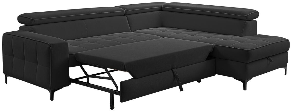 Ecksofa Nala Anthrazit S: 251x203cm - Anthrazit/Schwarz, Design, Textil (251/203cm) - MID.YOU