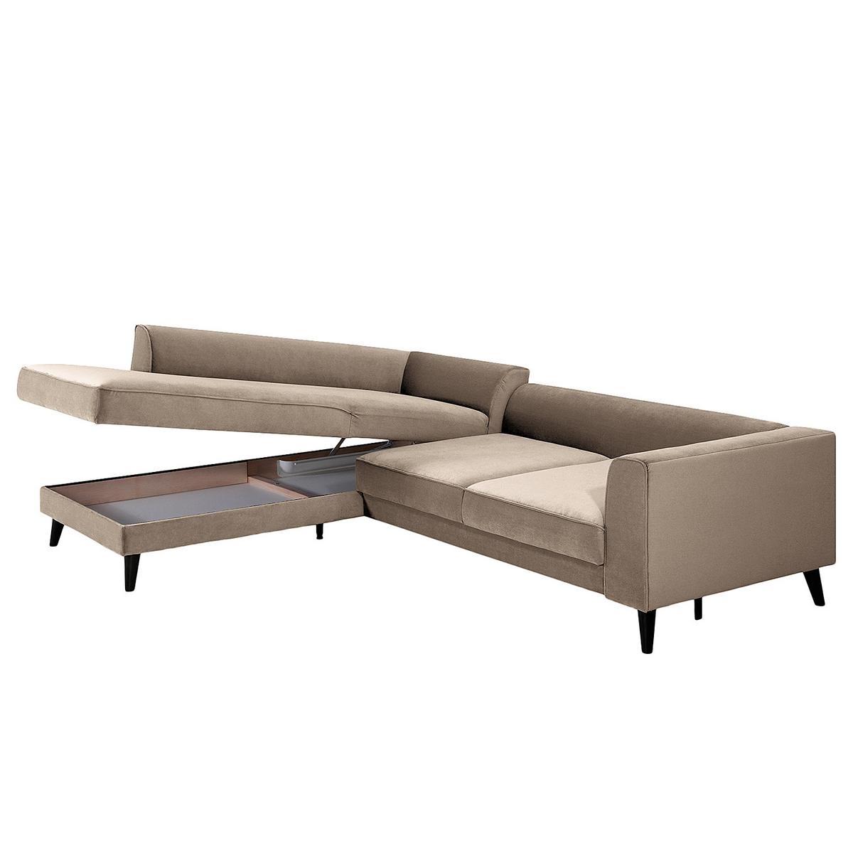 Eckschlafsofa Lumber Jack Hellgrau S: 203x264 cm - Wengefarben/Hellgrau, MODERN, Textil (203/264cm) - Trendmanufaktur