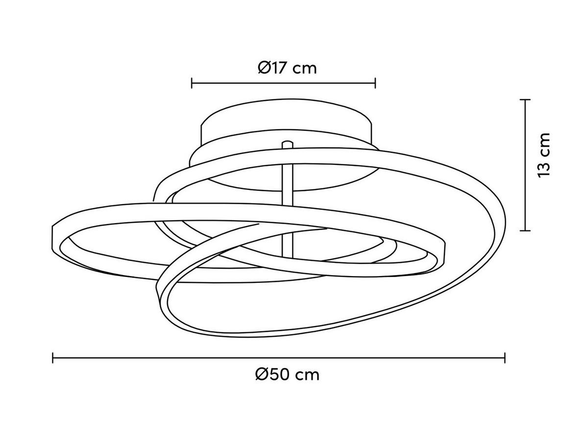 STROPNÍ LED SVÍTIDLO Mofer, 50/13cm - černá, Moderní, kov/plast (50/13cm) - Premium Living