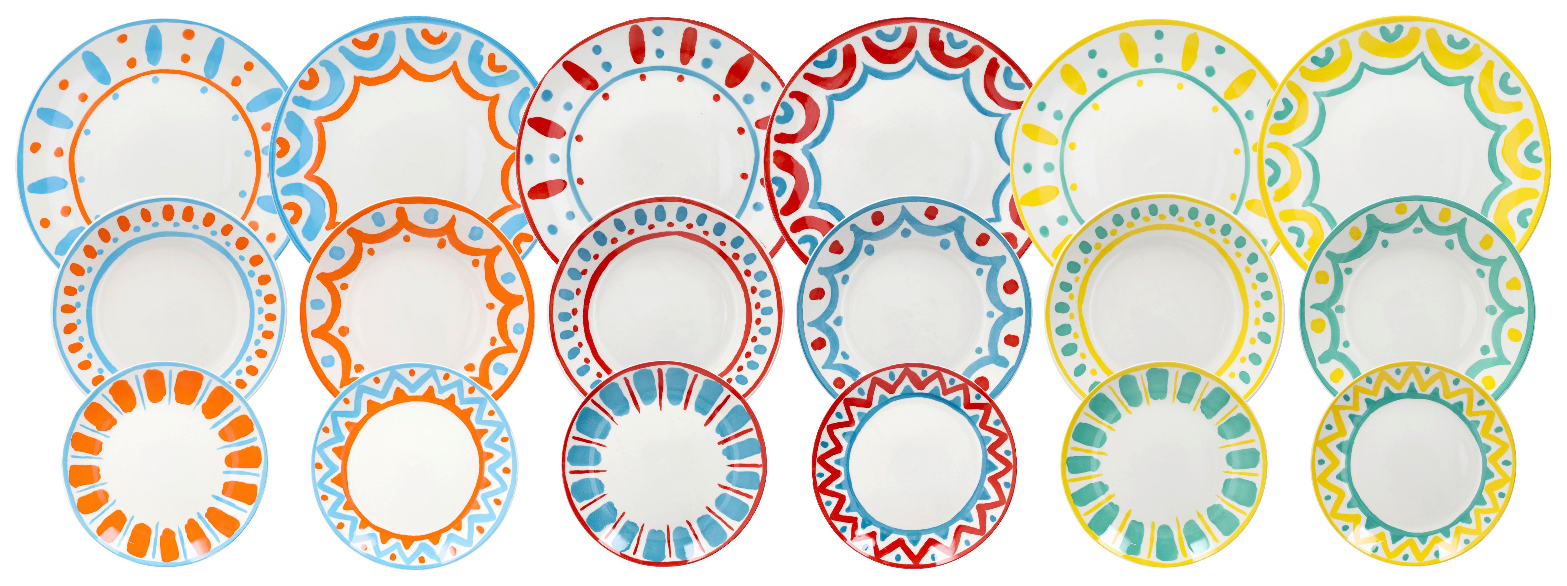 Jídelní souprava 18-dílná - vícebarevná, Moderní, keramika - Mömax