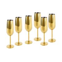 Sektglas 6er-set Je Ca. 250 Ml - Goldfarben, Trend, Metall (22,5cm) - Echtwerk