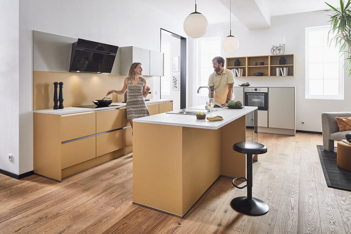 Einbauküchen Pn 105/80 Frei Planbar Modernes Design - Kaschmir, Holzwerkstoff - Pino
