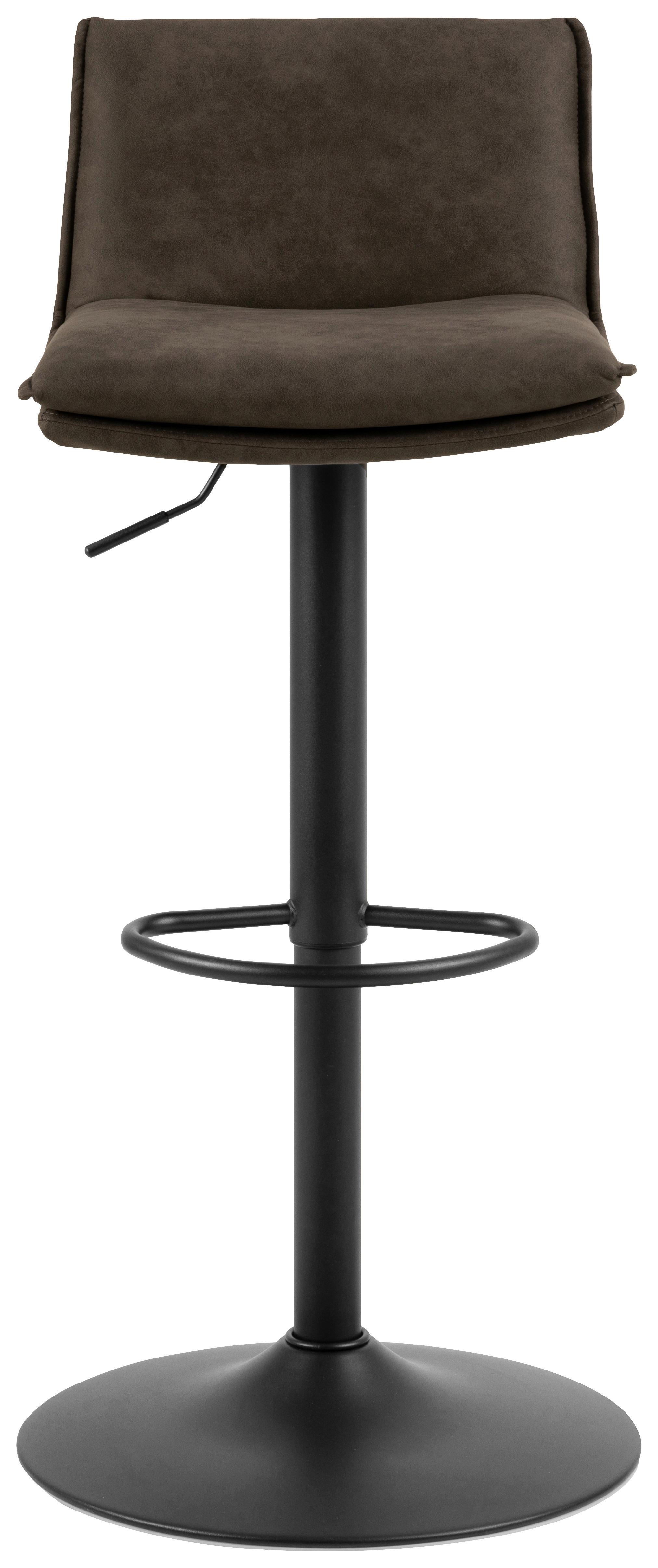 Barhocker Flynn Braun B: 44 Cm - Schwarz/Braun, Design, Textil/Metall (44/107/53cm) - MID.YOU