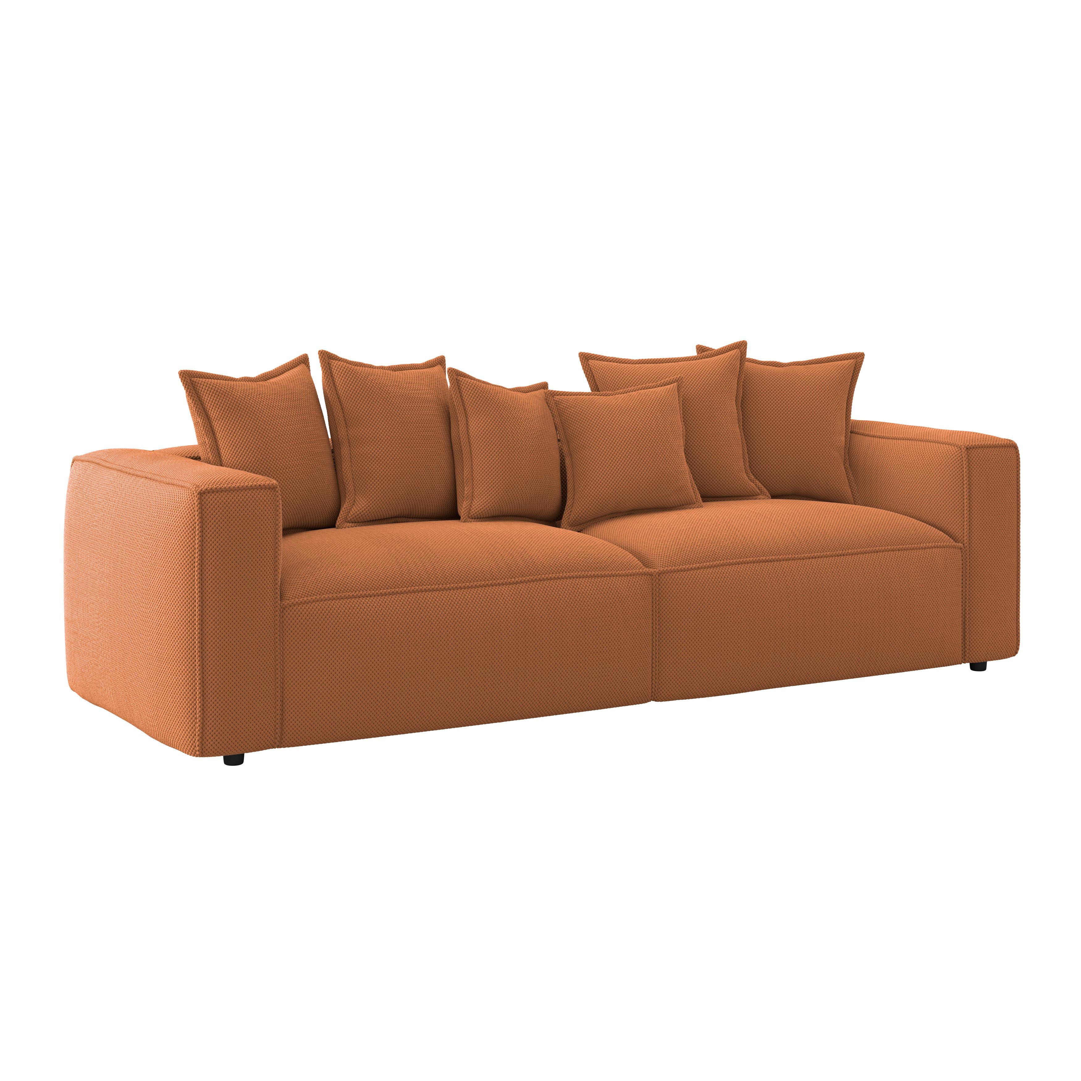 POHOVKA BIG SOFA COWBOY - černá/terracotta, Moderní, textil (280/72/109cm)