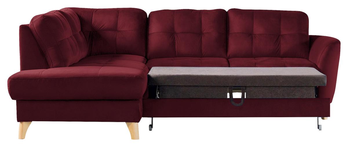Ecksofa Nordic, Rot S: 190x236 cm - Buchefarben/Rot, Design, Textil (190/236cm) - Livetastic
