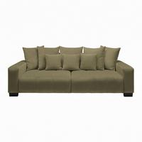 Veľká pohovka MATTEO, olivovozelená tkanina NANO - olivovozelená/čierna, Modern, drevo (246/93/124cm)